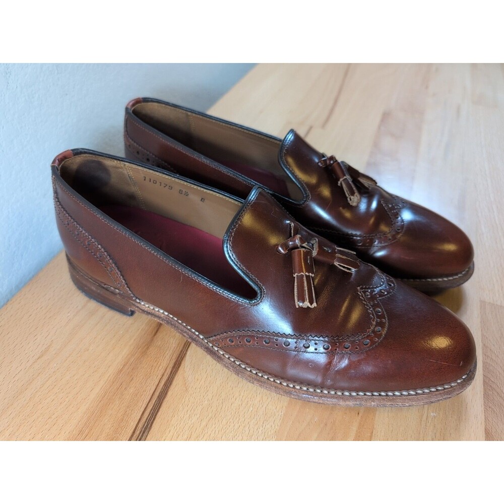 Grenson Monty Tassel Loafers Mens UK 8.5 E (9.5 US) Brown Leather England